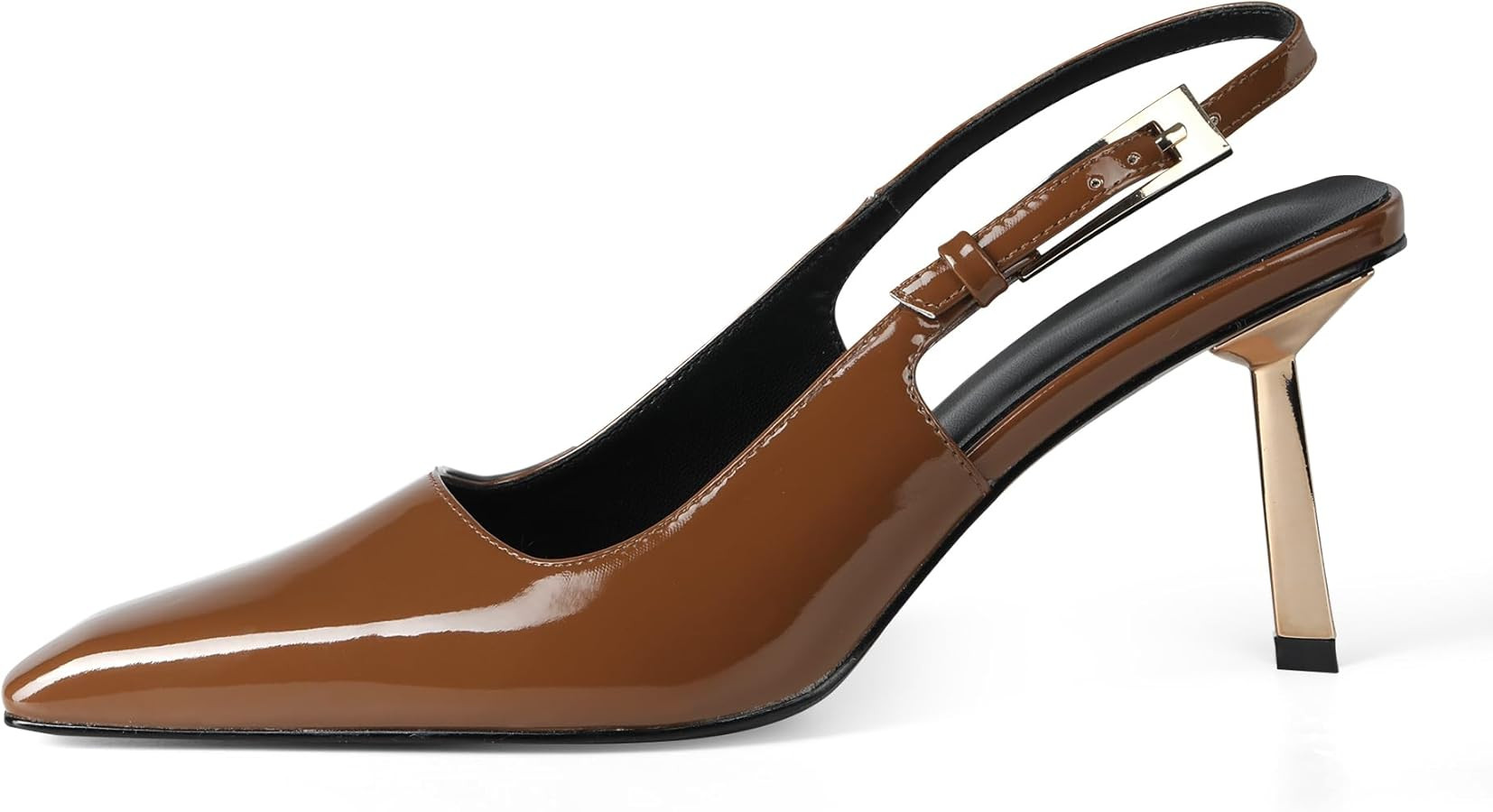iiimmu Slingback Heels for Women Closed Toe 3.5IN / 4IN Kitten Heels Women Pumps Square Toe Heele... | Amazon (US)