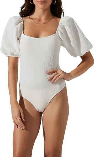 ASTR the Label Puff Sleeve Textured Bodysuit | Nordstrom | Nordstrom