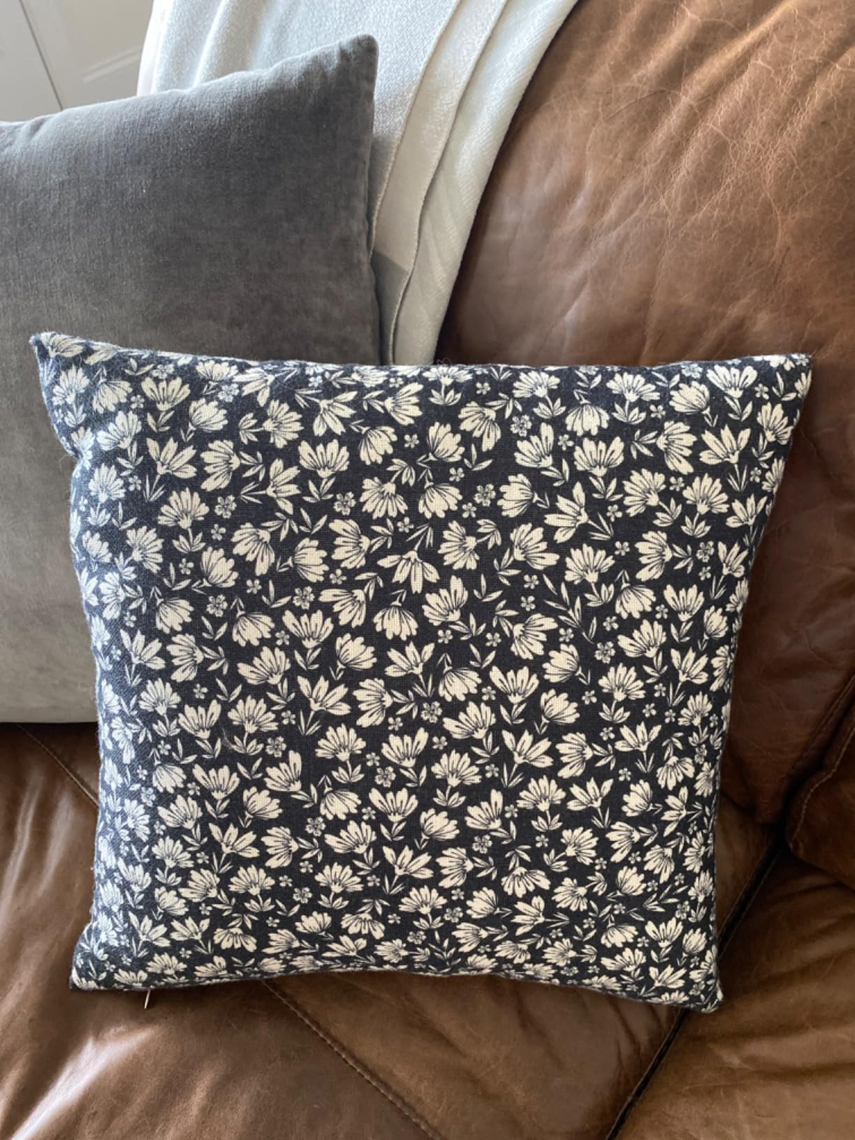 Decorative Square Throw Pillow Cover Farmhouse Li… | Amazon (US)