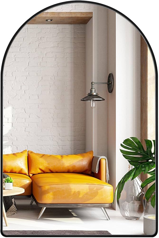Amazon.com: MYlovelylands 24x36 inch Black Arched Mirror for Bathroom Vanity Mirror or Wall Decor... | Amazon (US)