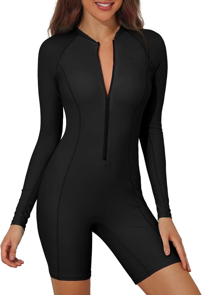 Century Star UPF 50+ Modest Long Sleeve Swimsuits for Women Bathing Suit Rash Guard Surfing One P... | Amazon (US)