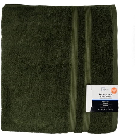 Mainstays Performance Solid Bath Towel, 54" x 30", Sea Turtle | Walmart (US)