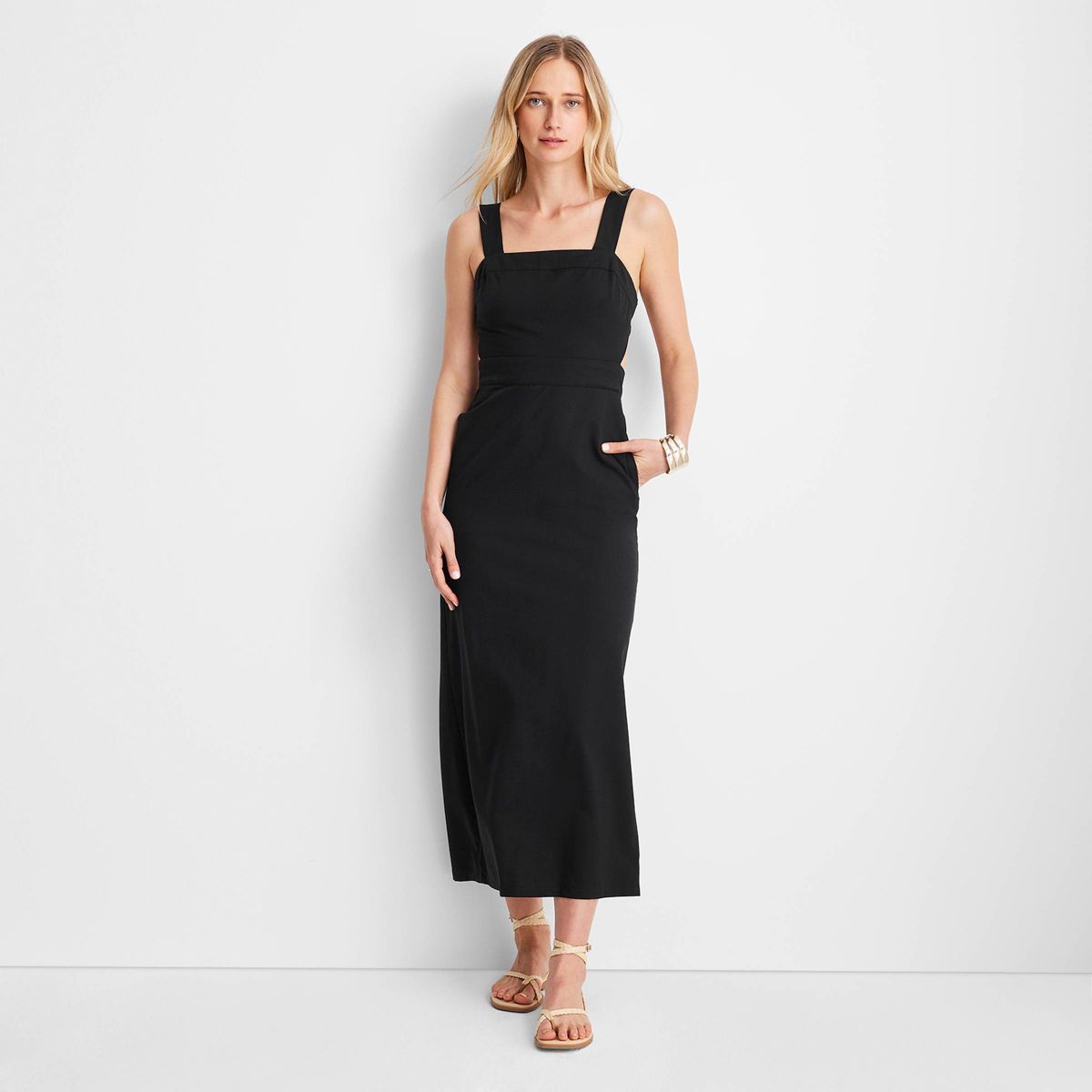 Women's Sleeveless Tie-Back Midi Dress - Future Collective™ with Jenny K. Lopez Black 6 | Target