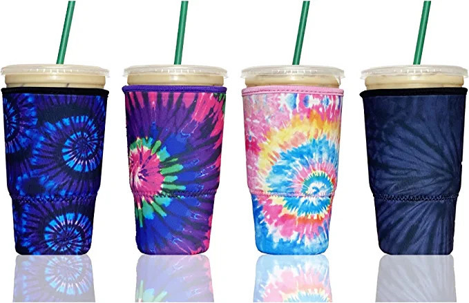 BAXENDALE AND CO Reusable Neoprene Insulator Sleeves for Iced Coffee and Cold Drink Cups (4 PK La... | Amazon (US)