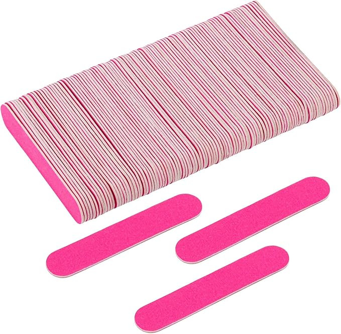 Tbestmax 100 Mini Nail File 3.4 inch Double Sided Emery Boards for Fingernail Tools 150 Grit - Pi... | Amazon (US)