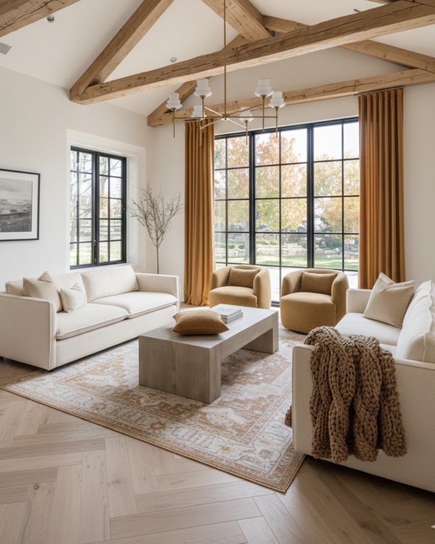 Cozy Modern Living Room Finds Bring warmth and elegance into your home with this modern-meets-cozy setup. Shop the look featuring: Cream linen sofa — timeless and neutral for any space Mustard accent chairs — the perfect pop of color Minimal wood coffee table — sleek, Scandinavian-inspired design Ceramic vase with hydrangea stems — adds a fresh, organic touch Chunky knit throw — cozy up in style Vintage-inspired area rug — ties the whole space together Tap to shop every detail and recreate this warm fall living room look at home. Perfect for searches like modern living room decor, neutral fall home accents, cozy minimalist interiors, and affordable designer furniture finds.

#LTKsale #LTKhome #LTKstyletip