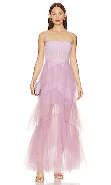 BCBGMAXAZRIA Corset Tulle Gown in Orchid from Revolve.com | Revolve Clothing (Global)