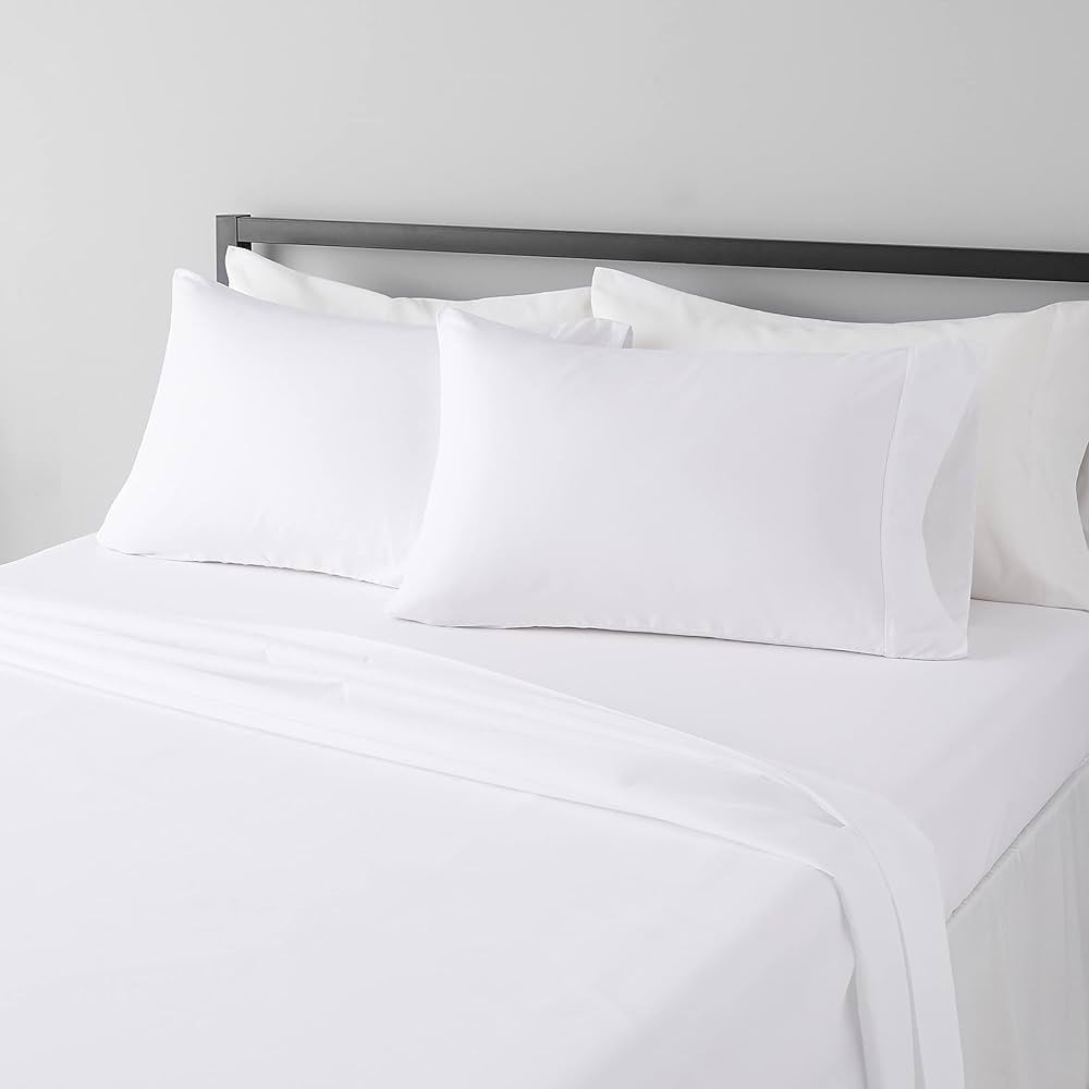 Amazon Basics Lightweight Super Soft Breathable Wrinkle-Resistant Microfiber 4-Piece Bed Sheet Se... | Amazon (US)