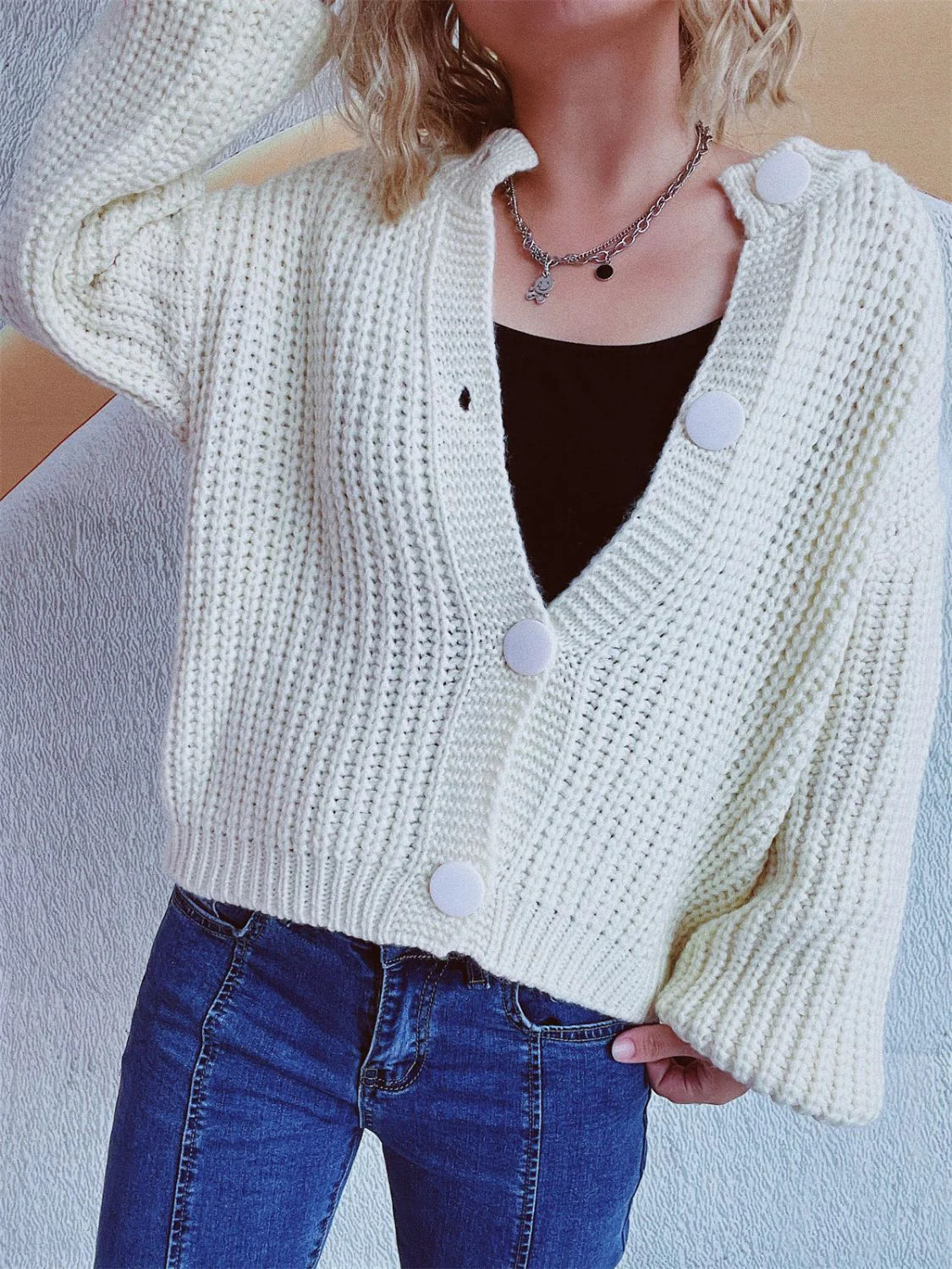Button Up Long Sleeve Cardigan Tangerine | Casual Chic Boutique