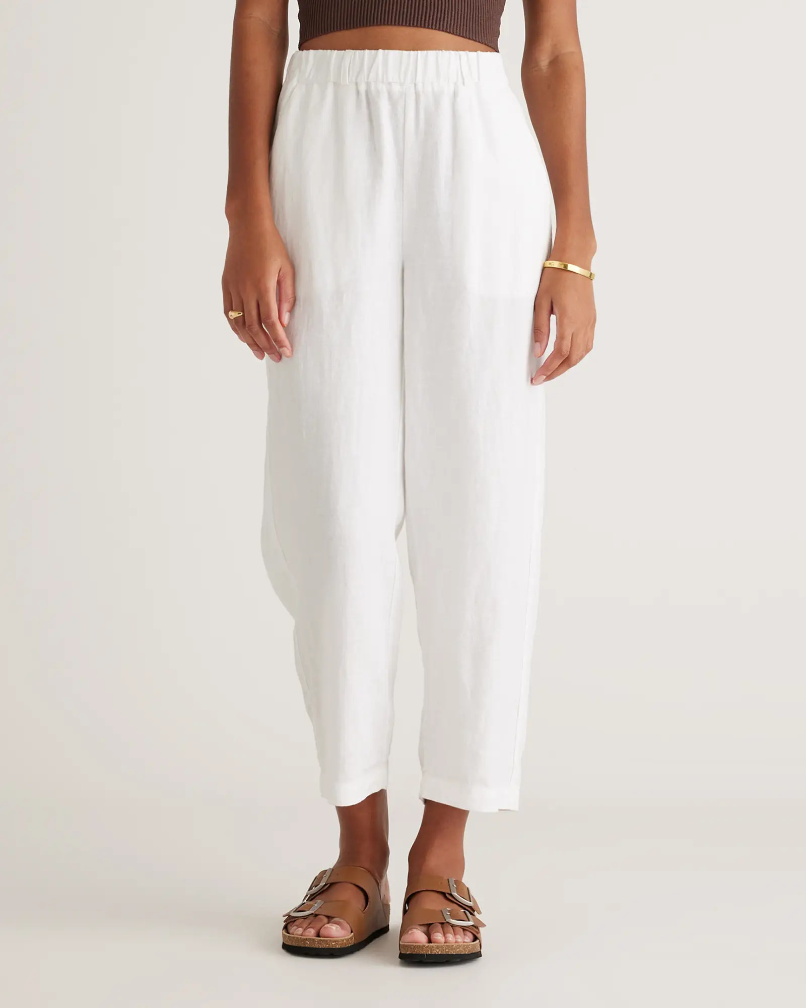 100% European Linen Pants in White | Quince