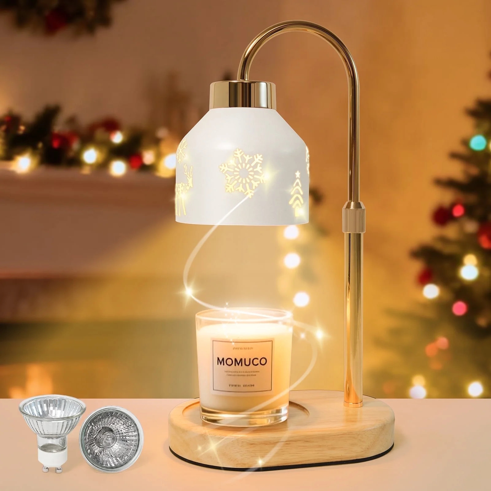 Christmas Candle Warmer Lamp with Timer, Adjustable Height Dimmable Candle Lamp Warmer - Gifts fo... | Walmart (US)