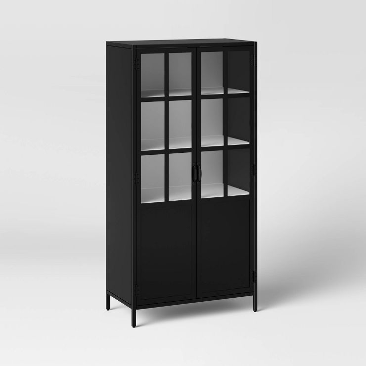 Half Glass Display Cabinet Black - Threshold&#8482; | Target