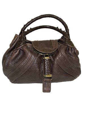 FENDI Spy Handbag  Mocha Brown Soft  Leather w/ Holographic Square Tag PRE OWNED  | eBay | eBay US