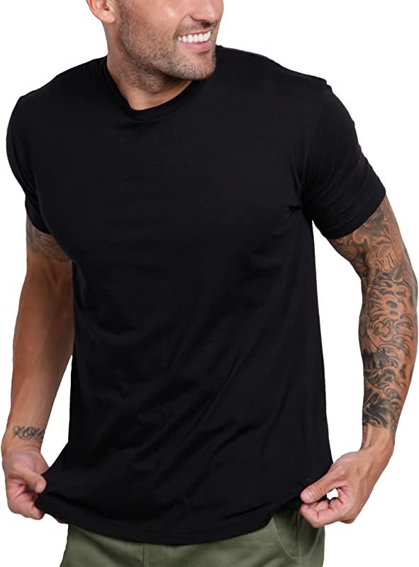 INTO THE AM Mens T Shirt - Short Sleeve Crew Neck Soft Fitted Tees S - 4XL Fresh Classic Basic Es... | Amazon (US)