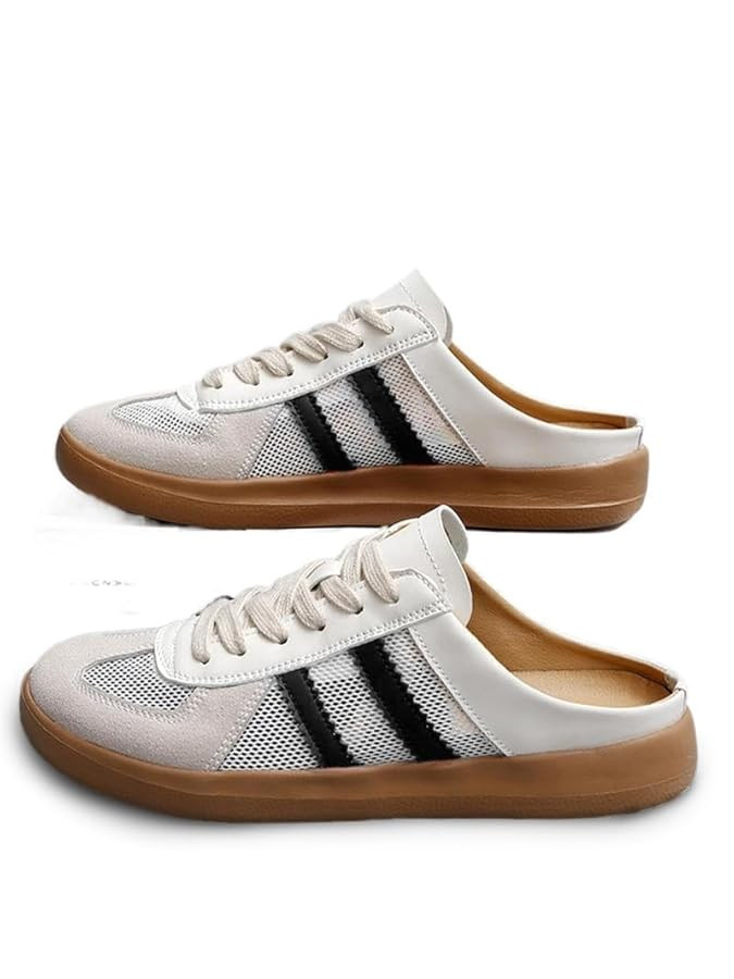 Geerta Women's Fashionable Contrast Mesh Design Lace Up Walking Shoes, Casual Slides Breathable C... | Amazon (US)