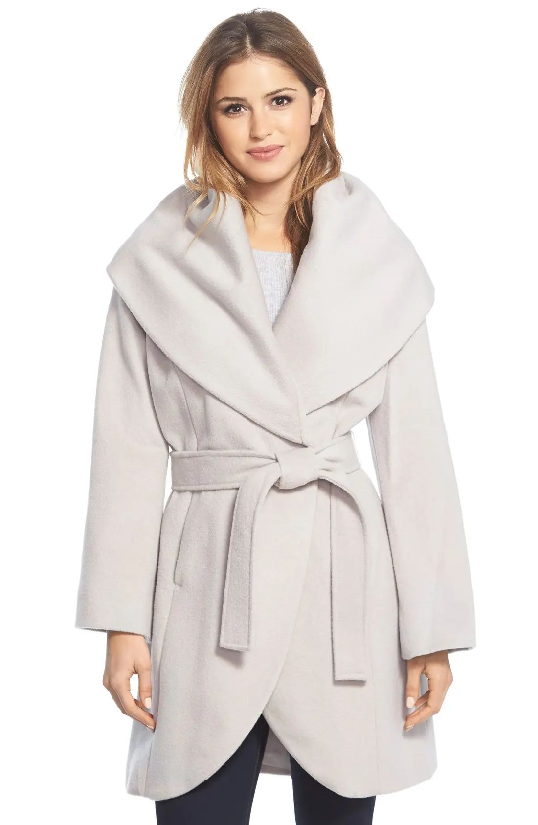 T Tahari Wool Blend Belted Wrap Coat | Nordstrom