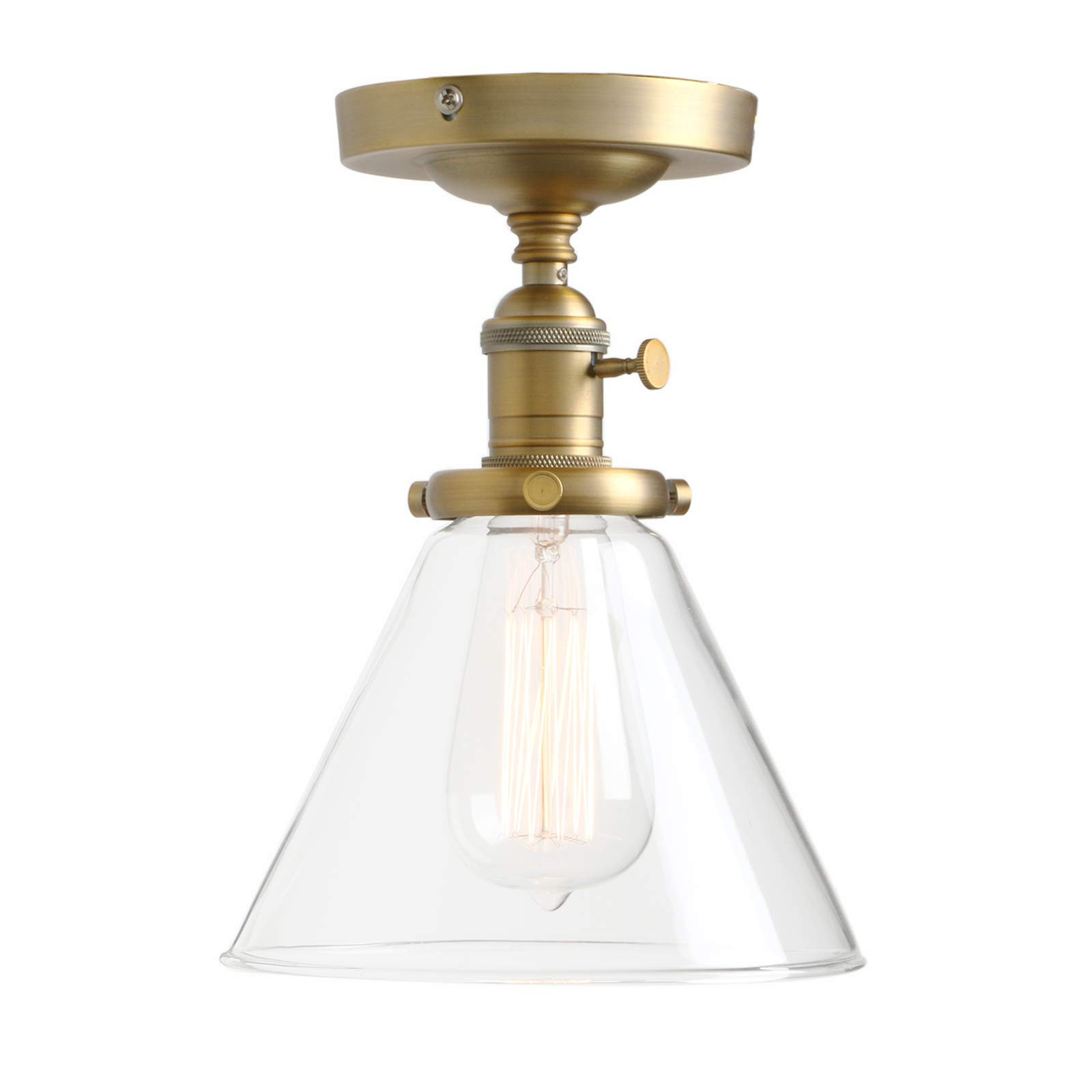 PERMO Modern Small Semi Flush Mount Ceiling Pendant Light Glass Ceiling Lights Hallway Fixtures w... | Amazon (US)