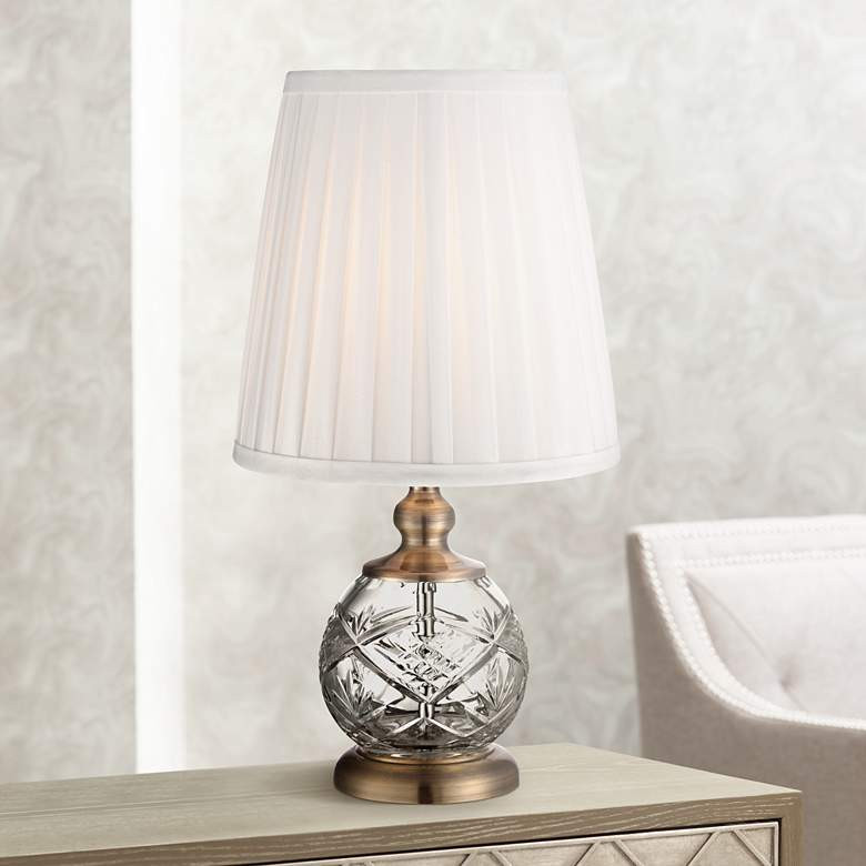 Regency Hill Ida 15" High Brass and Crystal Sphere Accent Table Lamp | Lamps Plus
