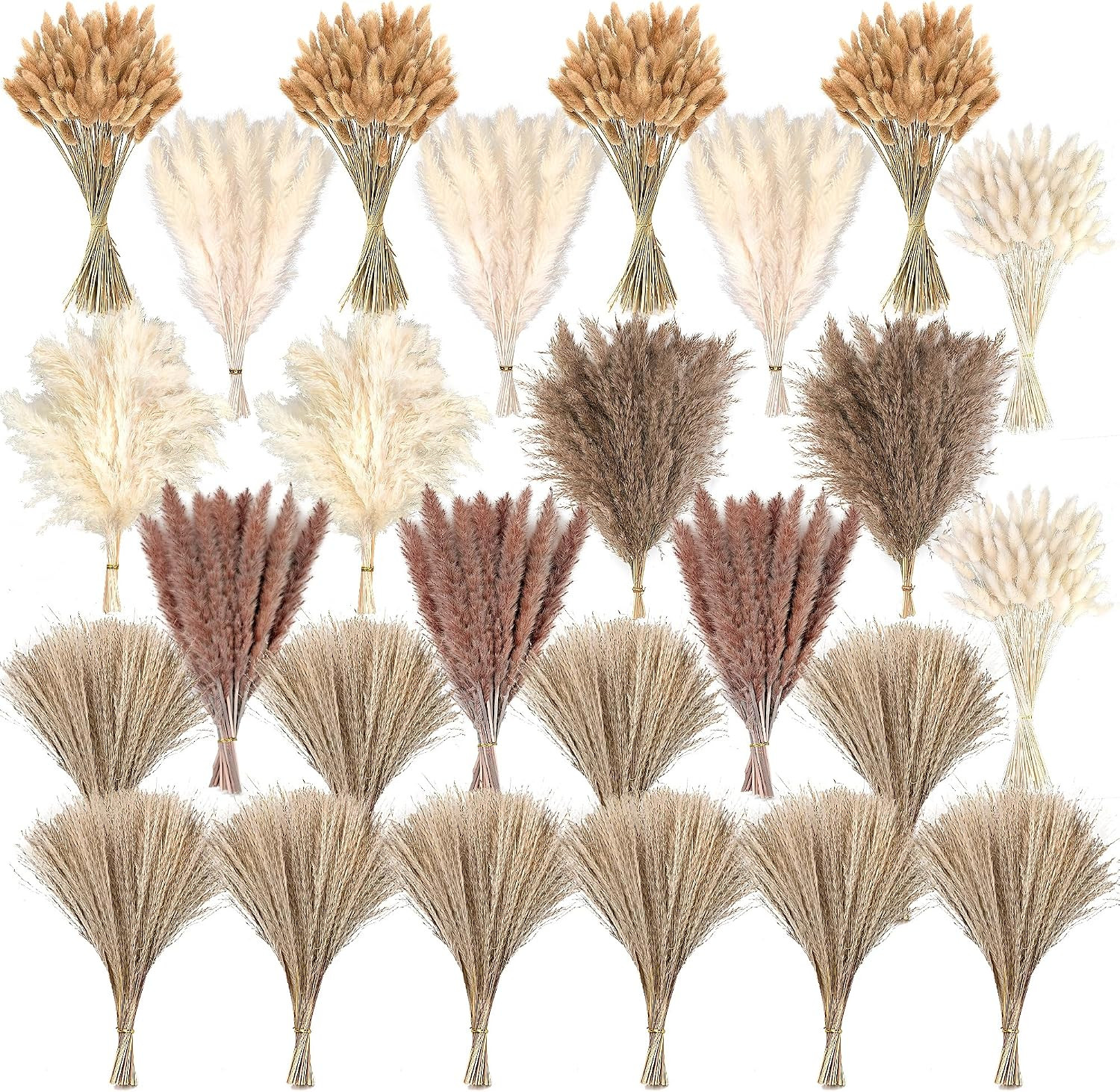 610 PCS Dried Pampas Grass Decor, Dried Flower Bouquets for Wedding, Home, Centerpiece Table, Modern Home, Western Living Room, Nurserie, Nursery, Boho Room, Beach, Women Office, and Boho Decor | Amazon (US)