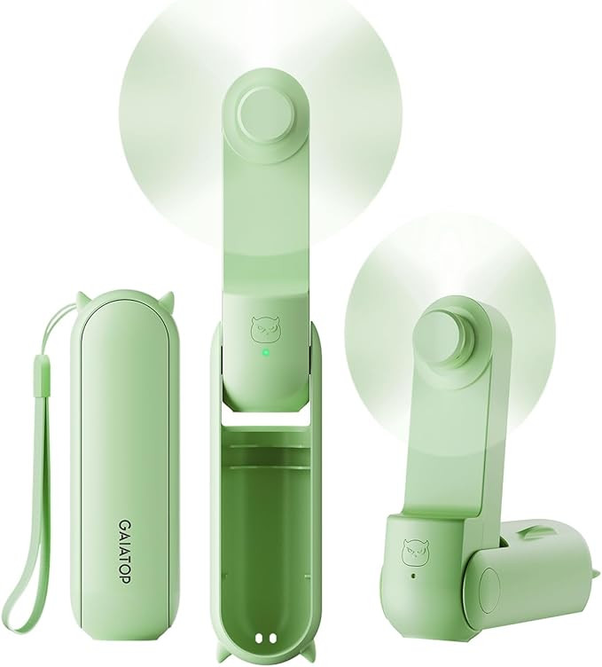 Gaiatop Portable Handheld Fan, Mini Rechargeable Folding Fans with Power Bank USB Battery Operate... | Amazon (US)