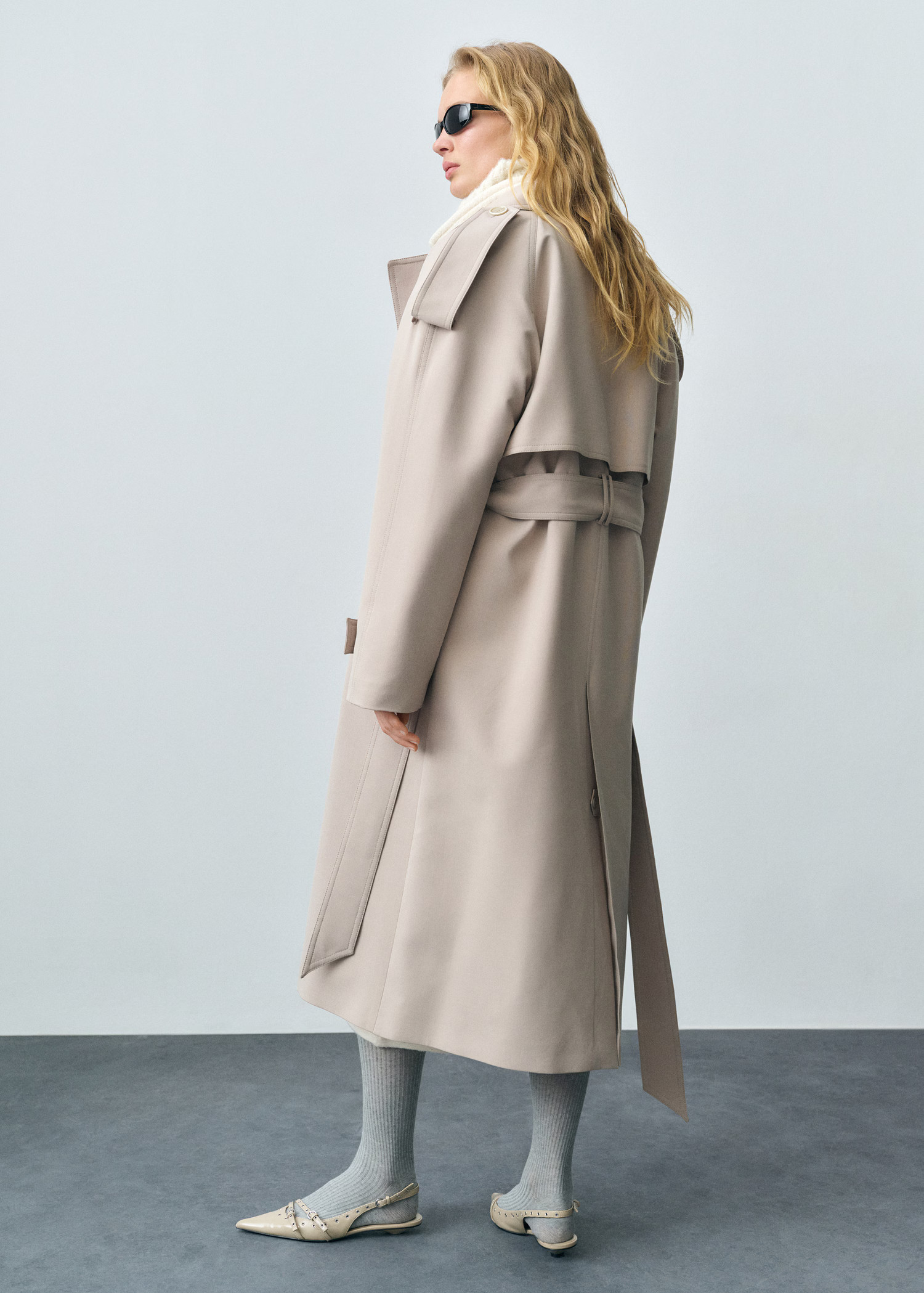 Oversized trench coat with belt - Women | MANGO United Kingdom | MANGO (UK)