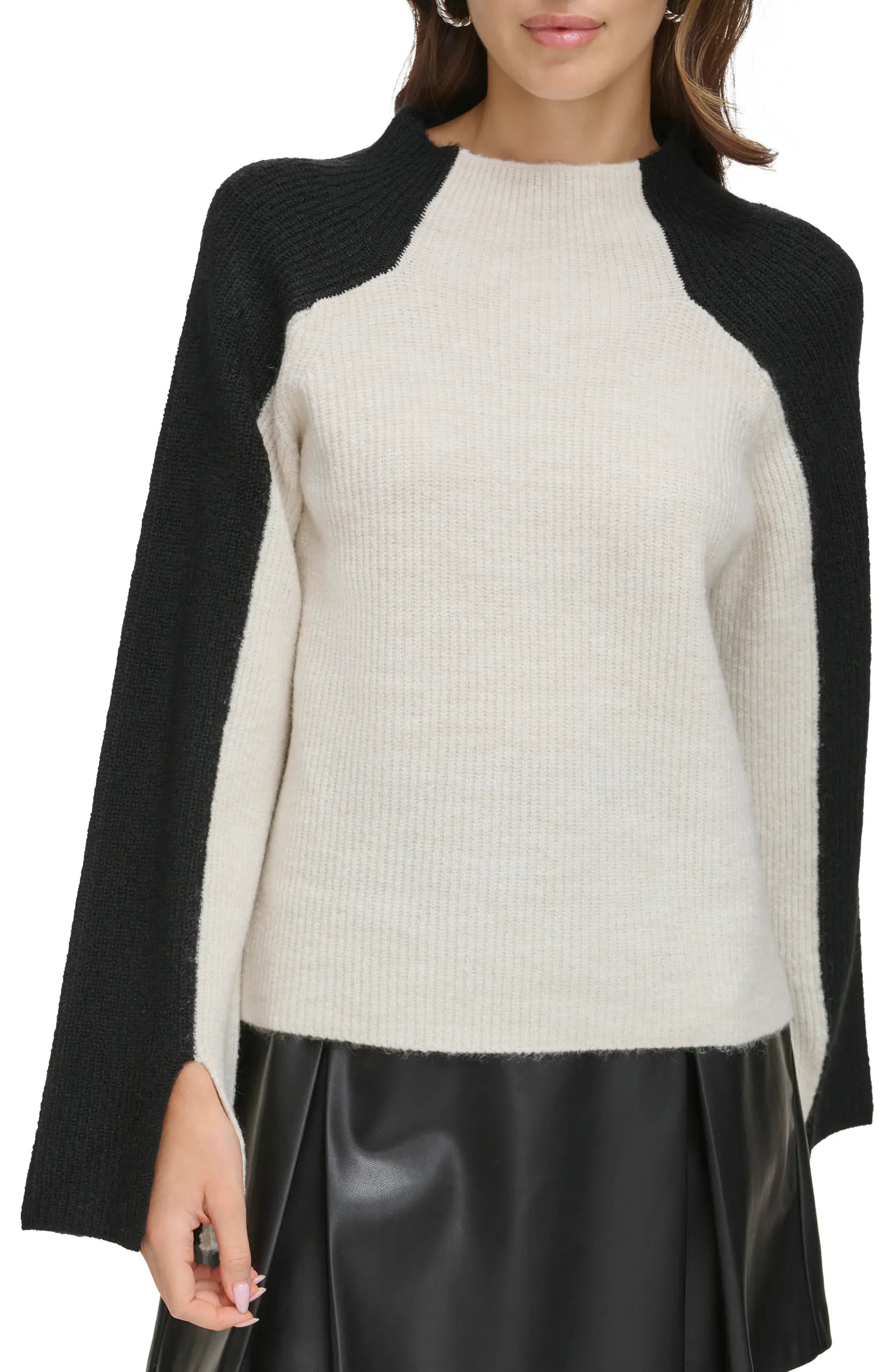 Colorblock Funnel Neck Sweater | Nordstrom