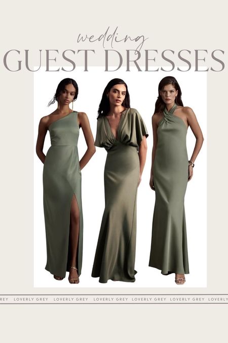 Fall wedding guest dresses. I love all the greens and satin this season. Loverly Grey, wedding guest dresses. 

#LTKSeasonal #LTKstyletip #LTKwedding