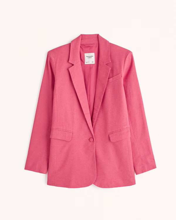 Linen-Blend Blazer | Abercrombie & Fitch (US)