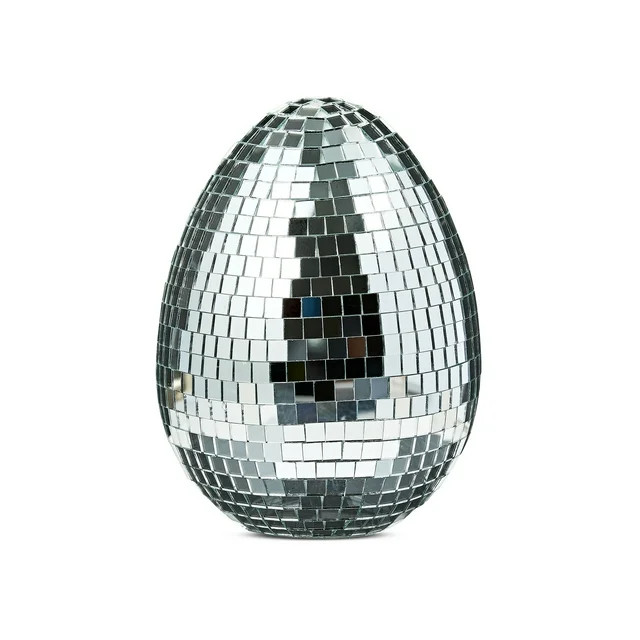 Easter Silver Disco Egg Tabletop Decor, 6 in, by Way To Celebrate - Walmart.com | Walmart (US)