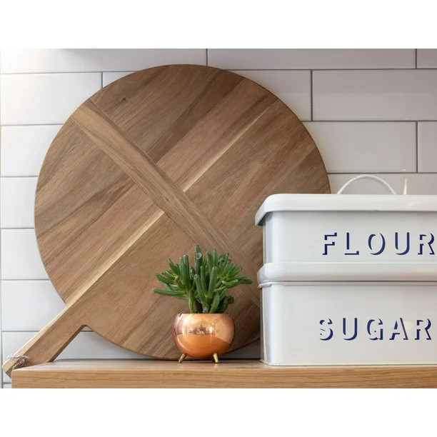 Chloe and Cotton Large Round Acacia Wood Bread Board 16" inch diameter | Walmart (US)