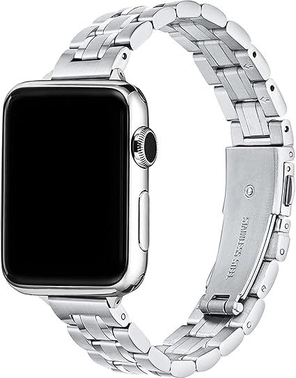 HEKAI Metal Straps Compatible with Apple Watch Strap 38mm 42mm 40mm 44mm 41mm 45mm, Slim Small Ad... | Amazon (UK)