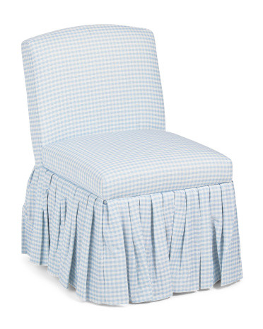 19X31.5 Gingham Vail Accent Chair With Gathered Skirt, Polyester | TJ Maxx