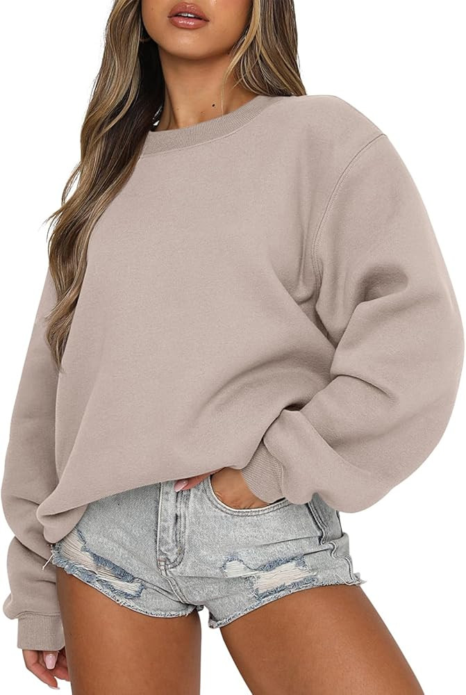 ANRABESS Womens Sweatshirts Crewneck Fleece Oversized Pullover Sweater Spring Winter Cute Tops Te... | Amazon (US)