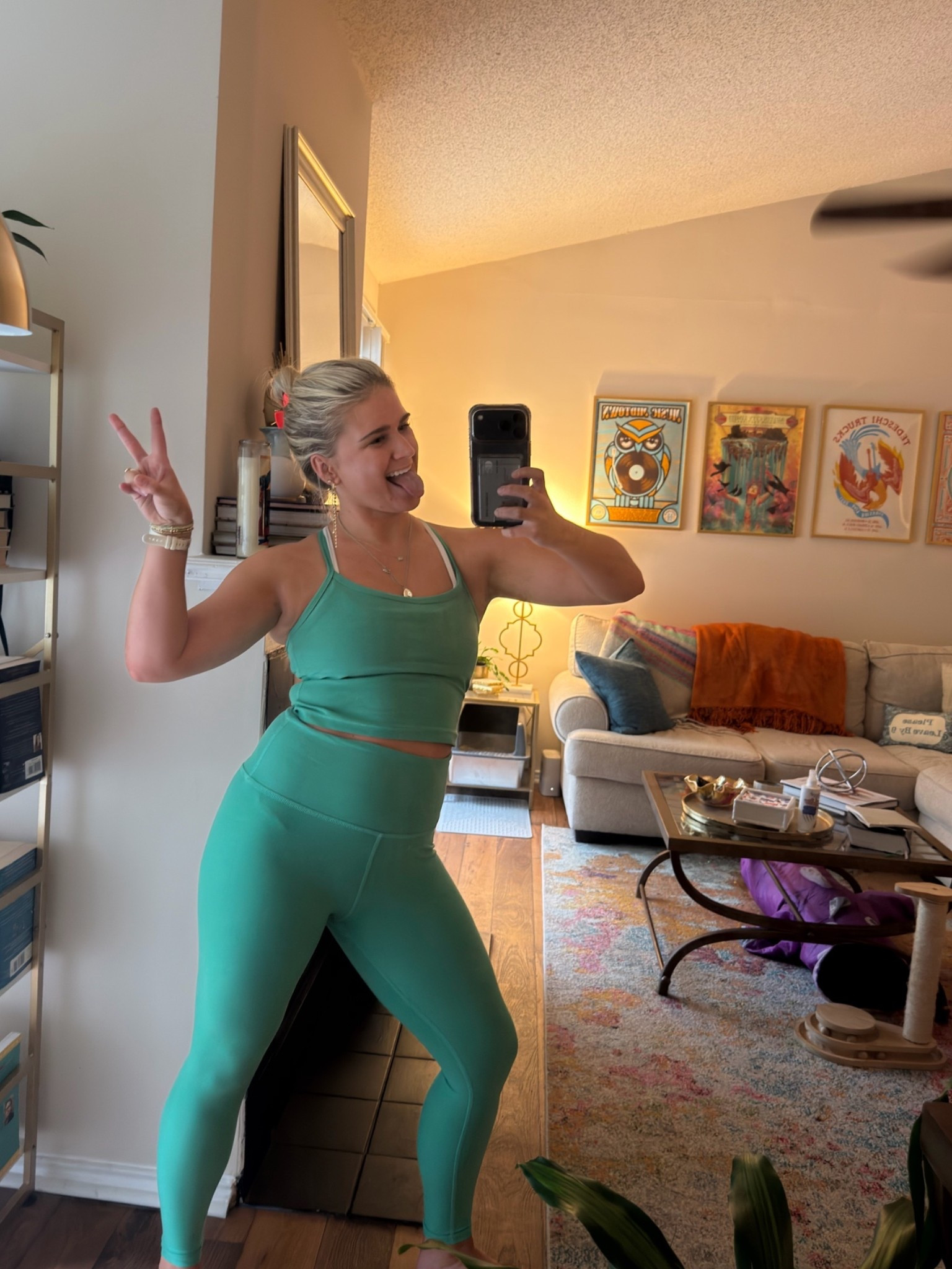 Beyond Yoga green set! On sale!!

#LTKootd
