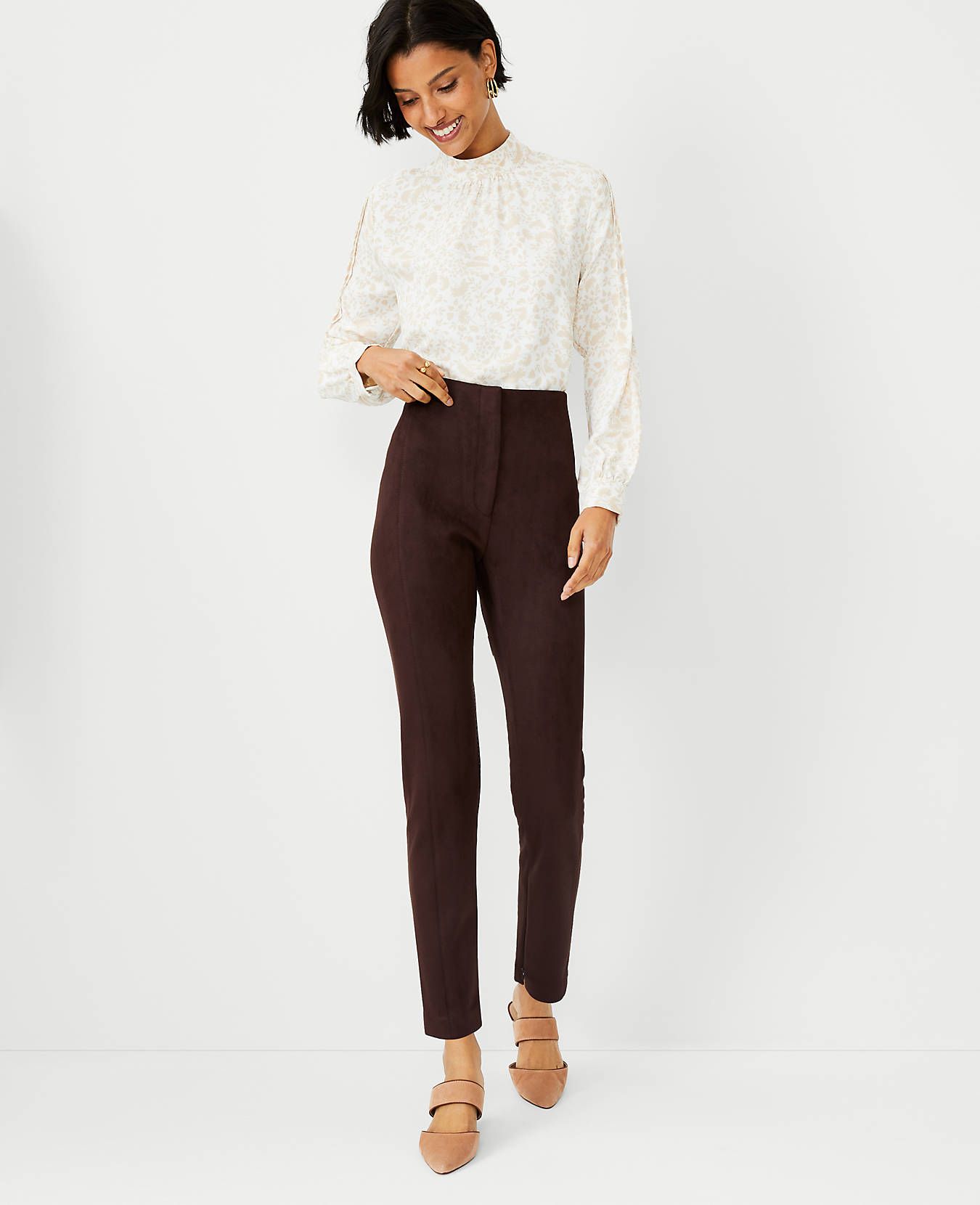 The High Waist Skinny Pant in Faux Suede Bi-Stretch | Ann Taylor (US)