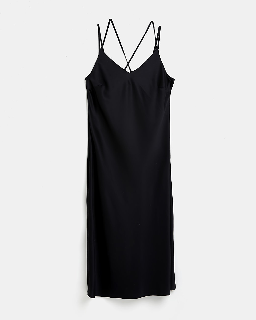 River Island Womens Plus Black Satin Midi Slip Dress | River Island (UK & IE)