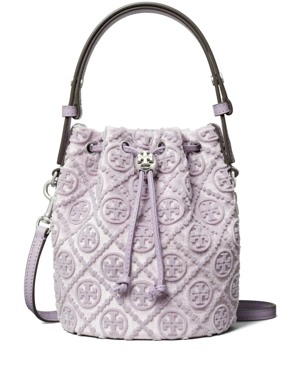 Tory Burch mini T Monogram bucket bag - Purple | Farfetch Global