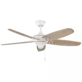 Home Decorators Collection Altura 48 in. Indoor/Outdoor Matte White Ceiling Fan with Downrod and ... | The Home Depot