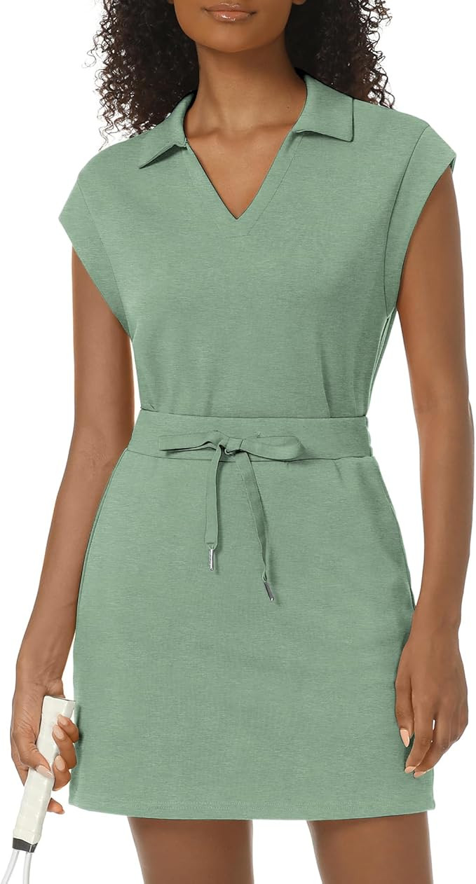 Casly Lamiit Womens Two Piece Skirt Sets Tennis Outfits Casual Cap Sleeve Lapel Shirt Summer Athl... | Amazon (US)