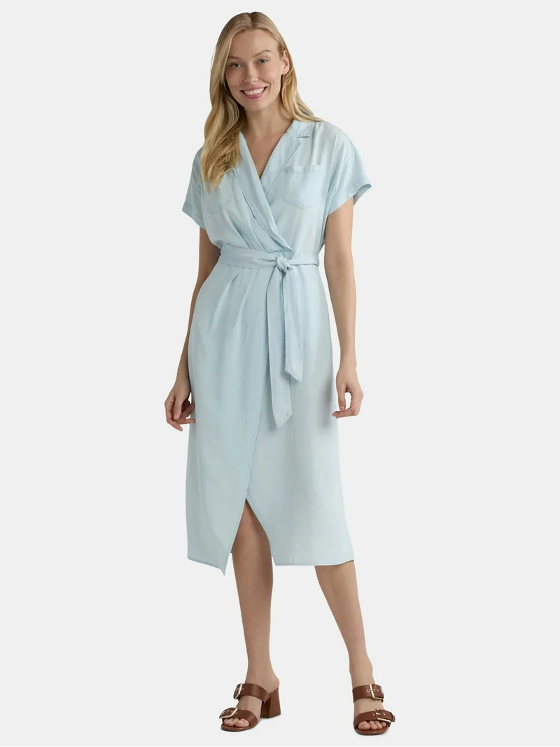 Time and Tru Women's and Women's Plus Embroidered Cotton Eyelet Dress, Sizes XS-4X | Walmart (US)
