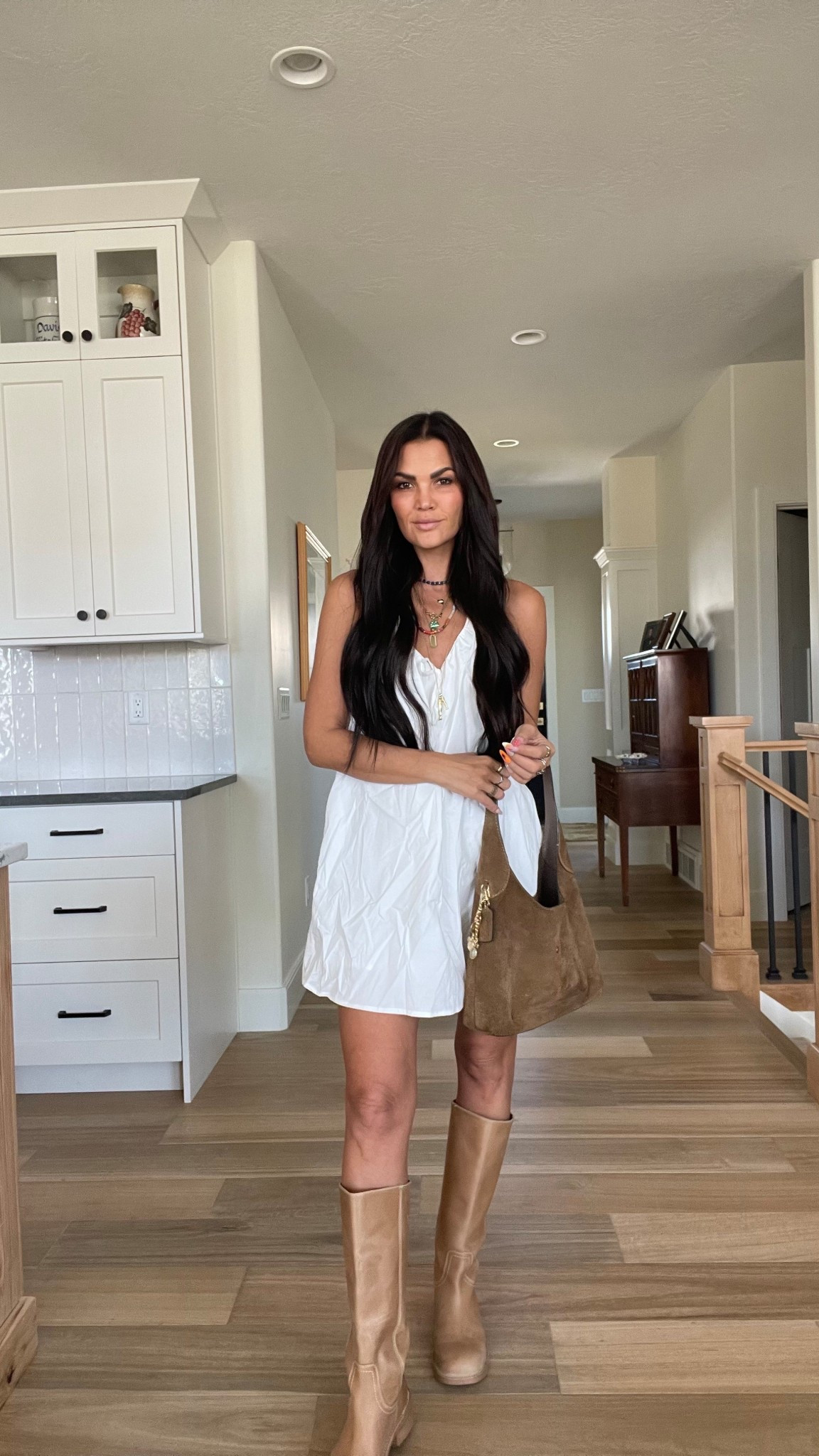 White Target Dress $20!
Steve Madden Boots 
Coach Brooklyn Bag

Necklaces 
Electric Picks - code: WildOne20
Sequin Jewelry - Code: KristinRose
Artizan Joyeria 

#LTKStyleTip #LTKShoeCrush #LTKItBag