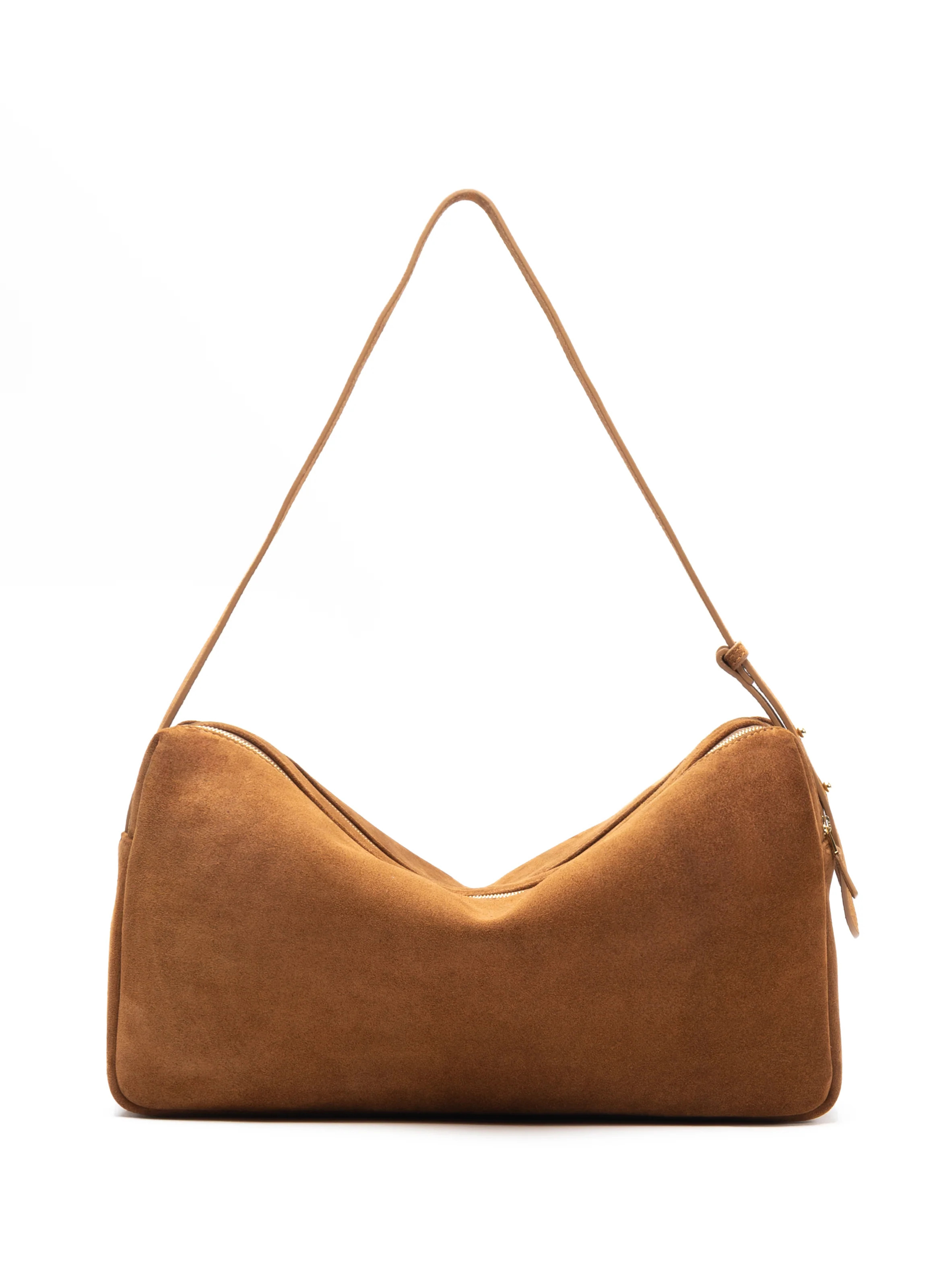 Trousse Large Suede Cognac - Trendy Work Bags - Elleme | Elleme