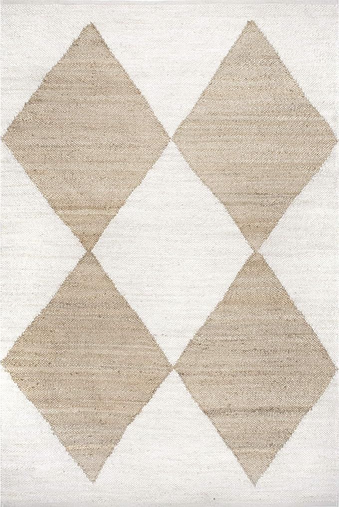 nuLOOM Pandora Diamond Jute Area Rug, 8x10, Ivory | Amazon (US)