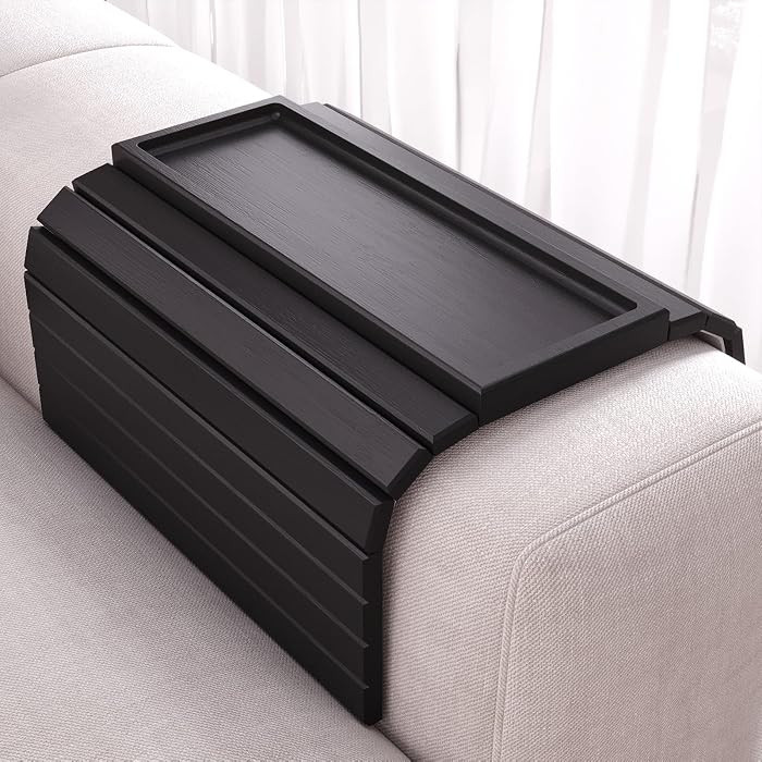 Sofa Arm Tray,Bamboo Folding Couch Arm Tray,Sofa Armrest Trays with Anti-Slip Pad for Drinks,Snac... | Amazon (US)