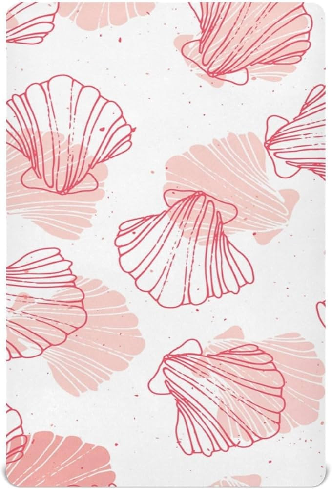 Kigai Coral Seashell Crib Sheets - Stretchy Fitted Crib Sheets for Boys Girls, Unisex Cozy Baby C... | Amazon (US)