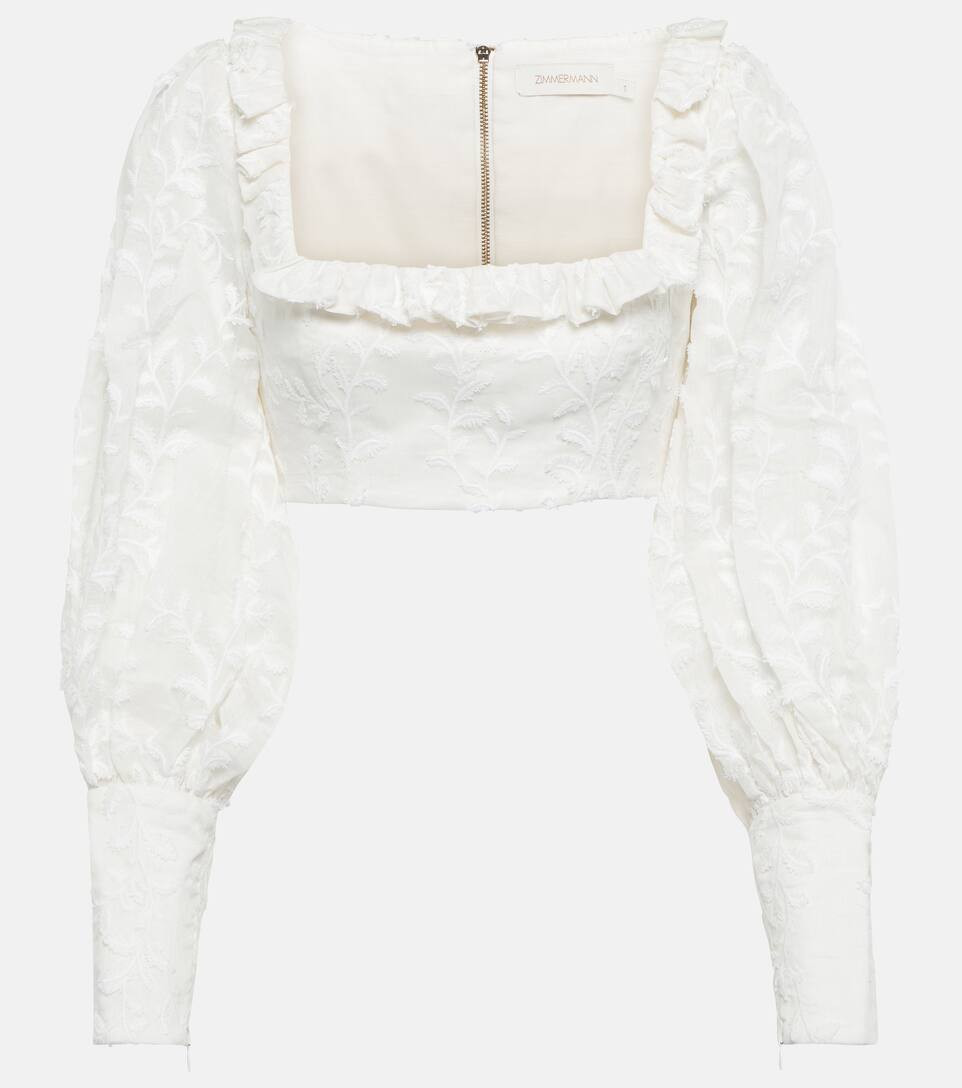 Exclusive to Mytheresa – Floral linen and silk crop top | Mytheresa (US/CA)