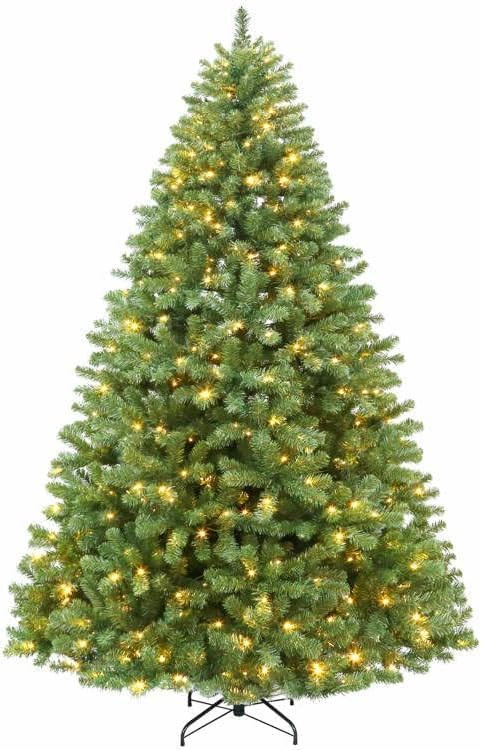 Hykolity 7.5 ft Prelit Christmas Tree, Artificial Christmas Tree with 450 Warm White Lights, 1450... | Amazon (US)