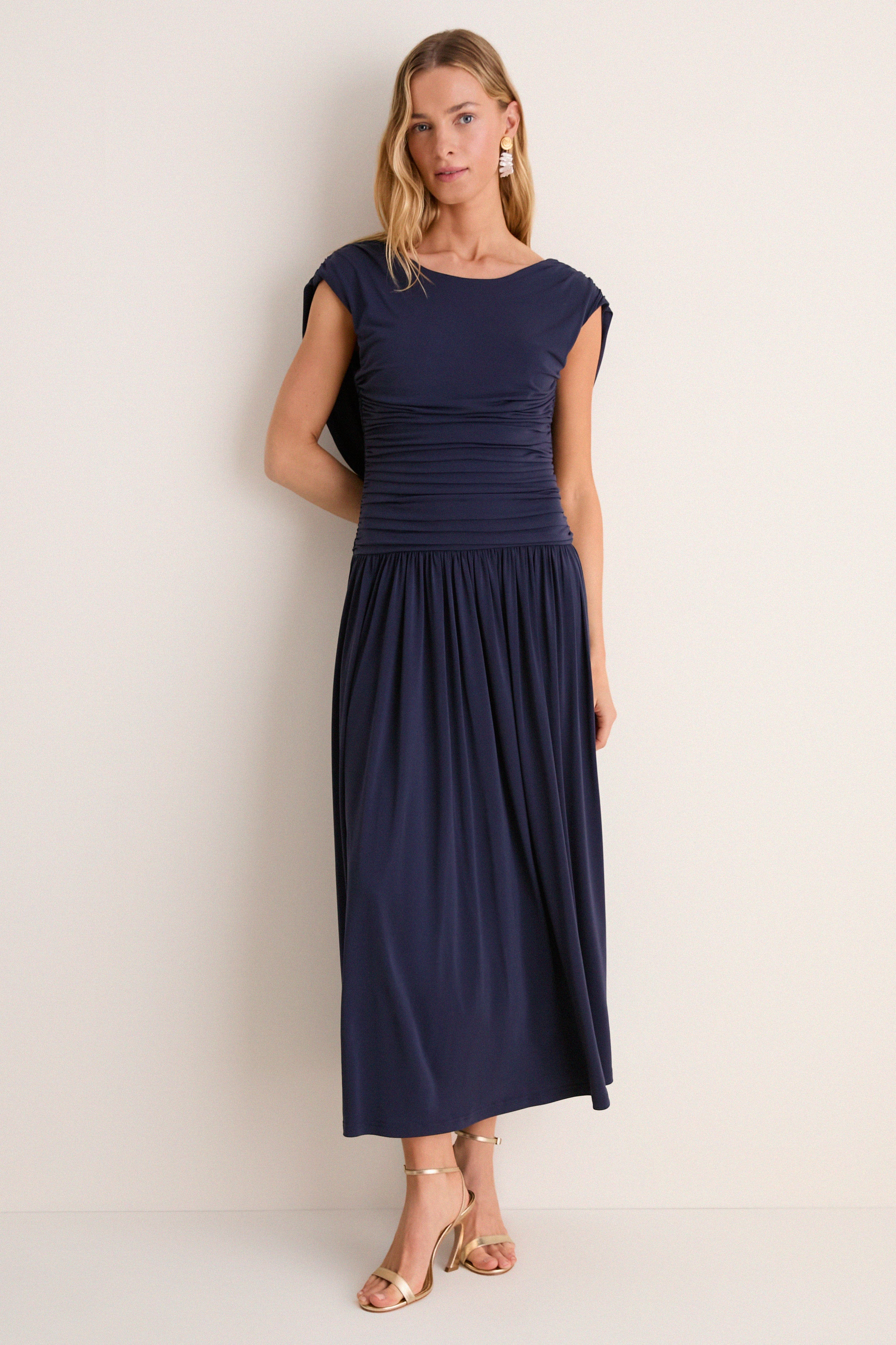 Navy Crepe Jersey Luciana Dress | Tuckernuck (US)