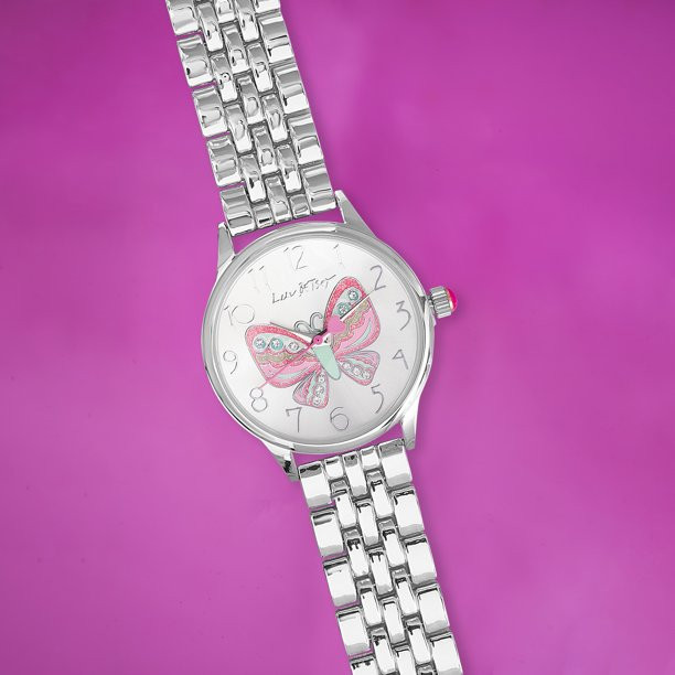 Luv Betsey Sunray Dial with Glitter Color with Silver Case and Alloy Strap Women's Watch | Walmart (US)