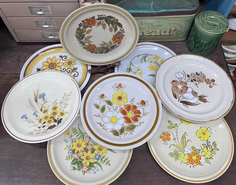 Vintage Dinner Plates Floral Japan Stoneware 10 1/2 Inch Flower Plates Your Choice Create Your Ow... | Etsy (US)